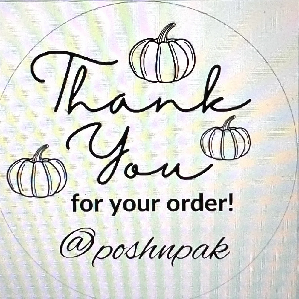 50 CUSTOM THANK YOU STICKERS with Closet name Fall Pumpkins